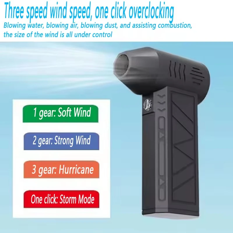 130000 RPM Violent Fan Speed Turbo Fan Handheld Brushless High Speed Motor Fan Dust Blower