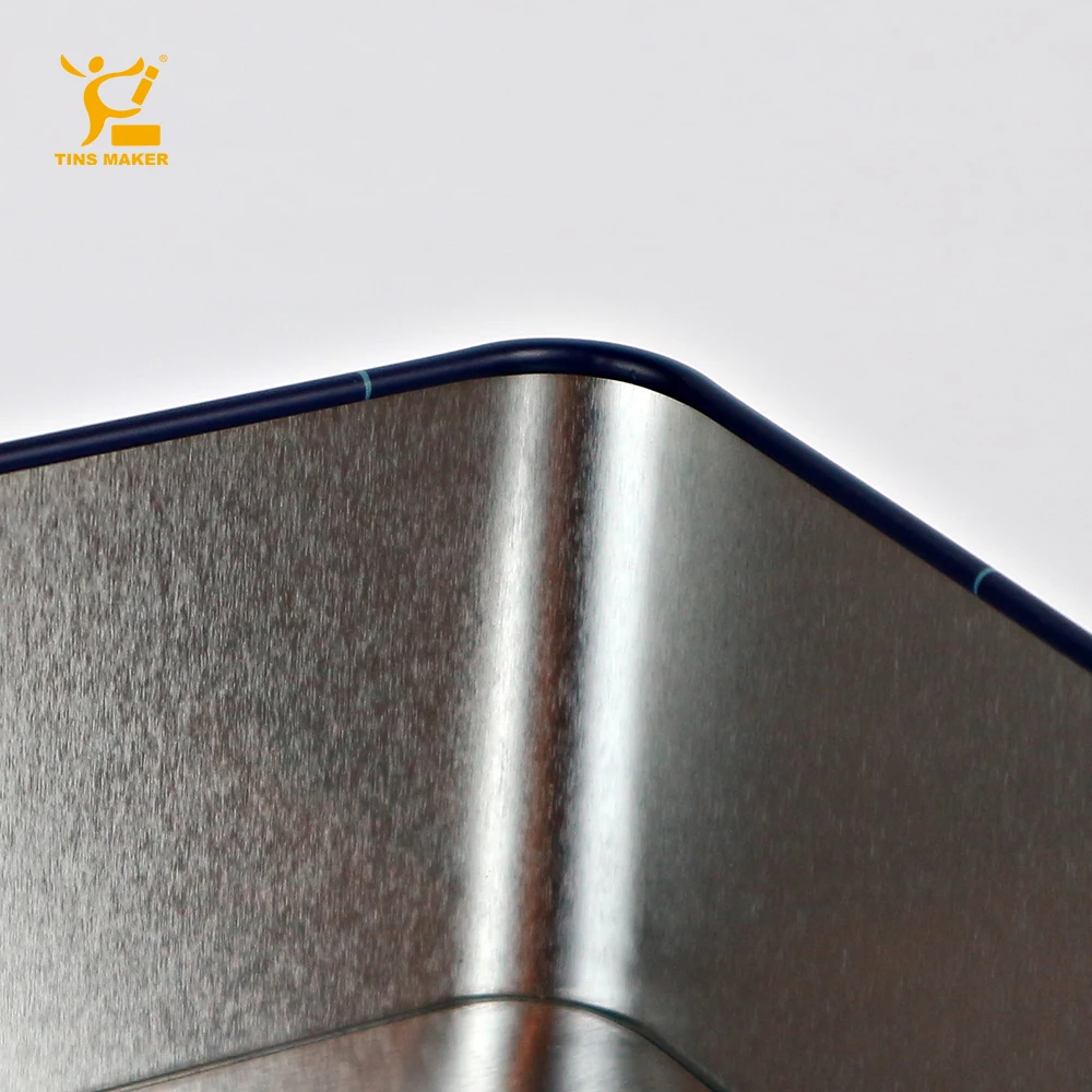 Black Rectangular Storage Tin Box Square Metal Collection Display Rack For Tea Candy Biscuits Black Electroplated Tin Box