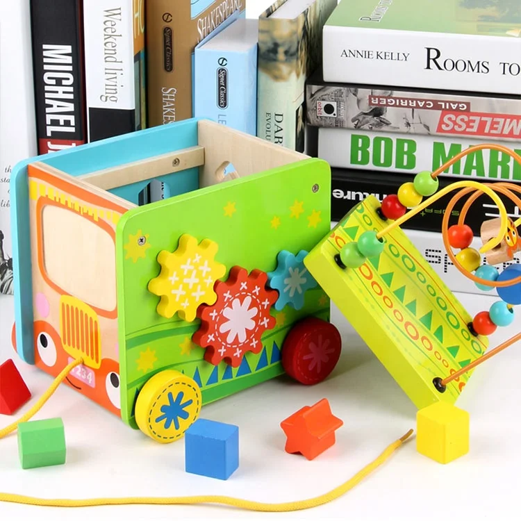 2019 Chinese Wooden 5-side Bead Maze Baby Walker toys for the Infant Baby Educational Toy kits