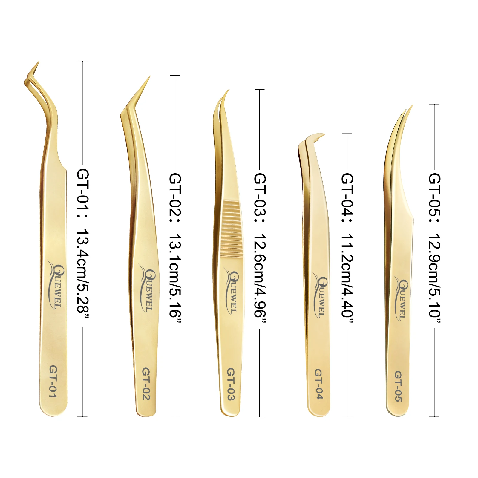 Wholesale Price Customized LOGO Glod Tweezer Top Quality Eyebrow Eyelash Tool Eyelash Extension Glod Tweezers