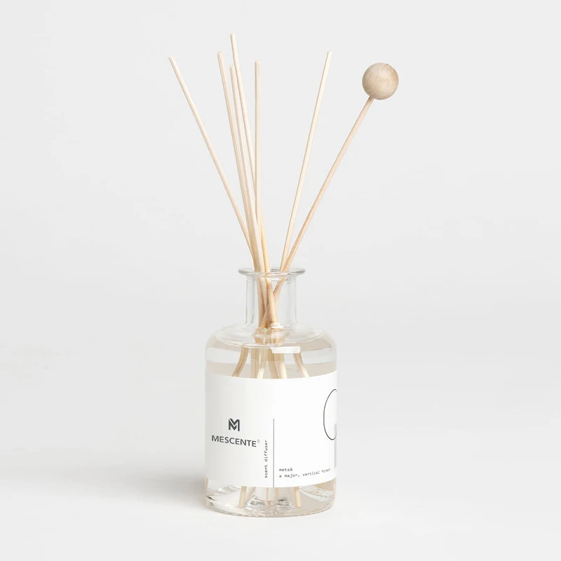 M&Scent Big Custom Box Packaging Wooden Bamboo Vase Essential Oil Reed Diffuser with Reed Sticks