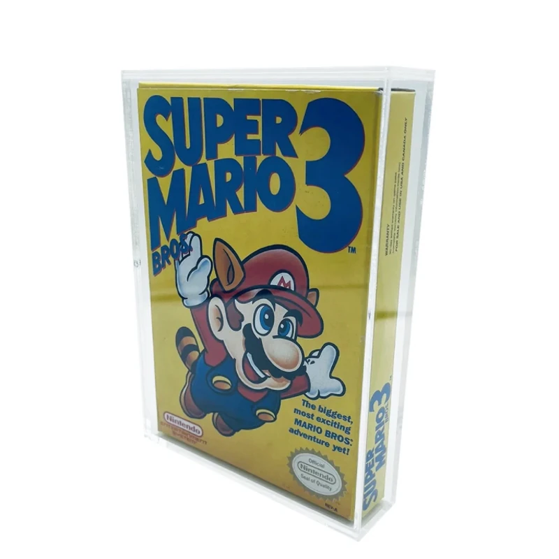 UV Protected Magnetic Lid Non-Skid Removable Acrylic Hard Case Nintendo Entertainment System NES Video Game Box
