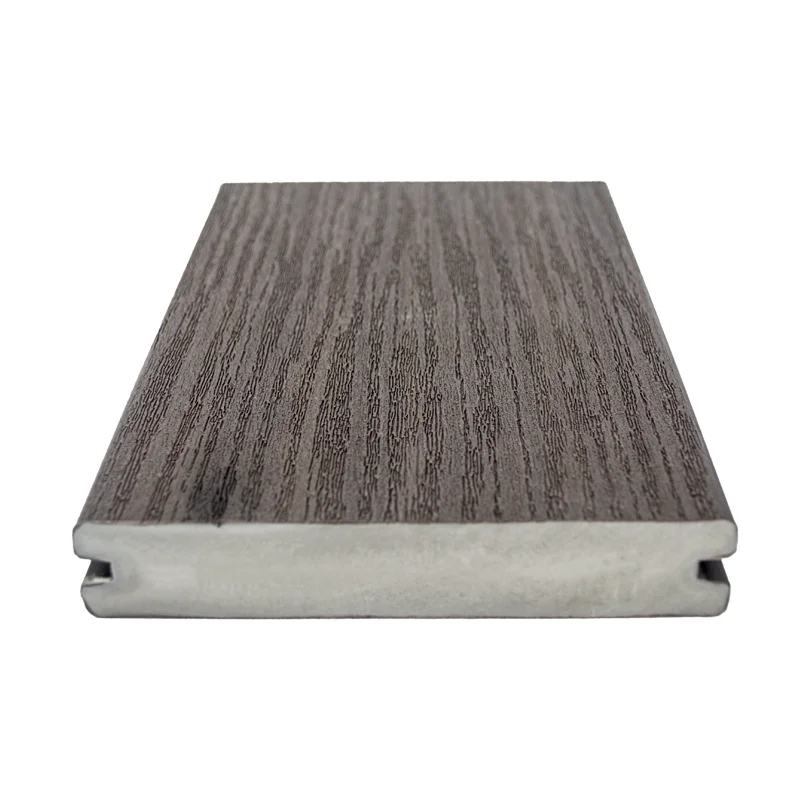 New Generation waterproof Groove Solid WPC PVC Decking Outdoor ASA co-extrusion