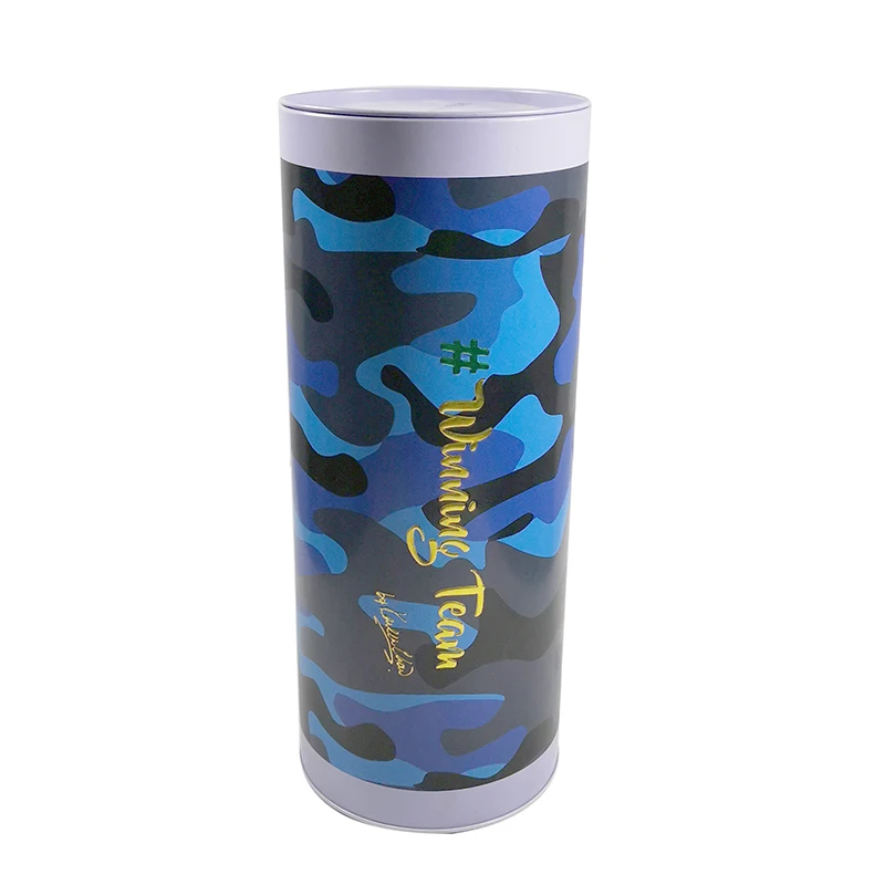 Classic Custom Design Cylindrical Metal Cabinet  Large Round Tin Jar For Whisky Or Wine