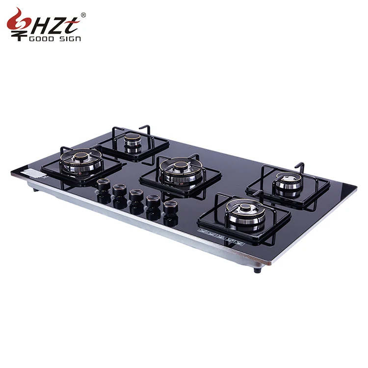 5 burner energy saving built in cooktops home appliances ceramic cooker gas cooking stove tempered glass plate gas hob