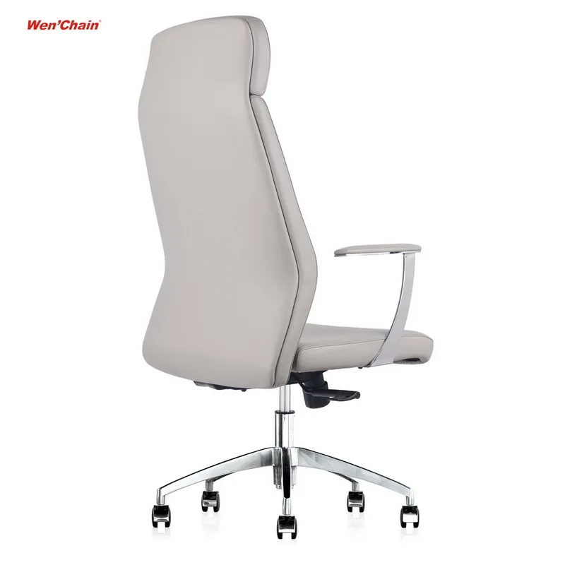 Comfortable White Office Chair High Back Computer PU Leather Ergonomic Computer Chair Office Boss Chair