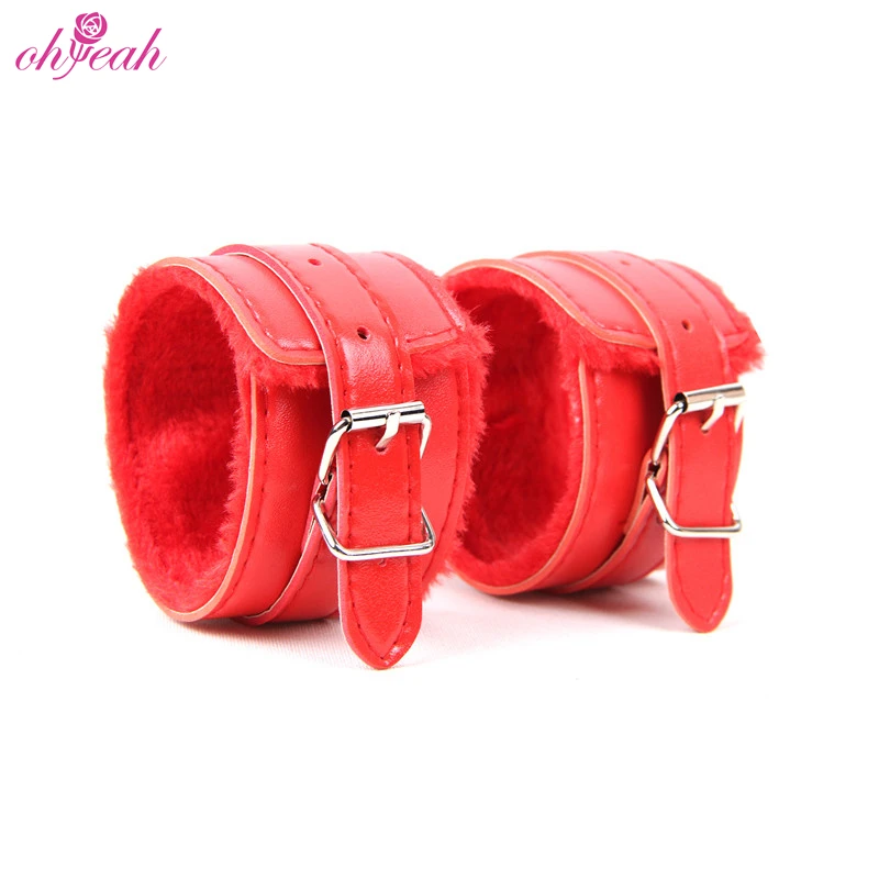 Valentine Soft Furry Leather Fur Hand Cuffs Adult Sexy Sm Bondage