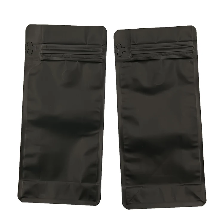 customized  kraft compostable empty flat bottom coffee packaging bags custom printed with valve and zipper