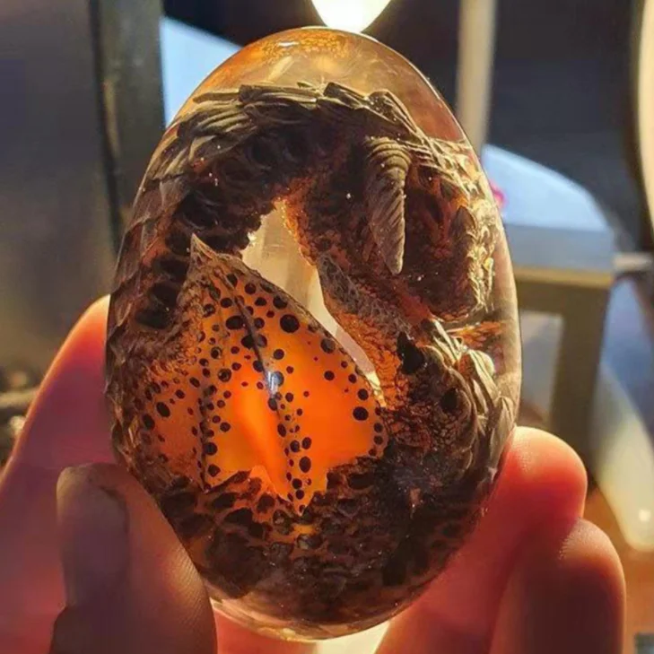 Lava Ornamental Collection Decor Dinosaur Egg Statue Resin Dragon Egg Crystal Mineral Gemstone Reiki