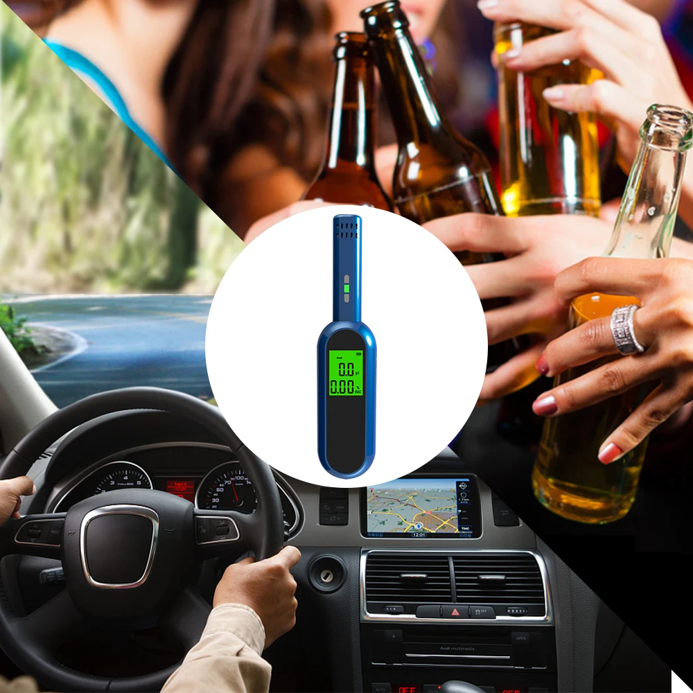 Japanese Driving Safety Clock Alarm Wine Density Analyzer Detector Portable LCD Display Digital Breath Alcohol Content Tester