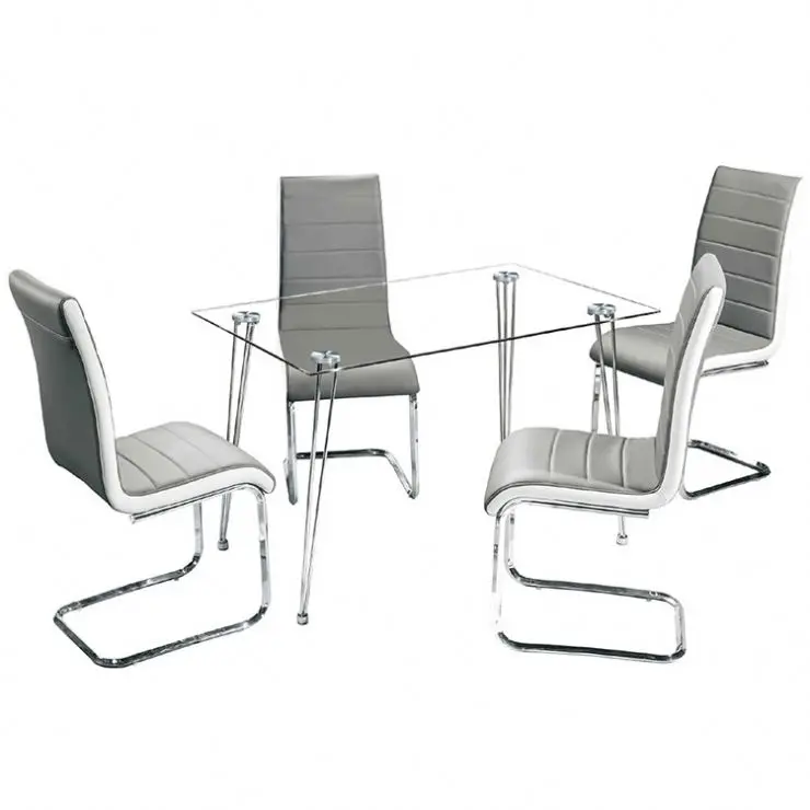 Комплект стеклянной мебели для ресторана, обеденный стол, 6 стульев