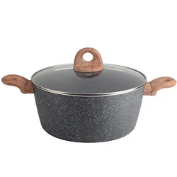 Carote Lighter Forged Aluminum 18cm Casseroles Stockpot Soup Pot With Nonstick Marble Coating