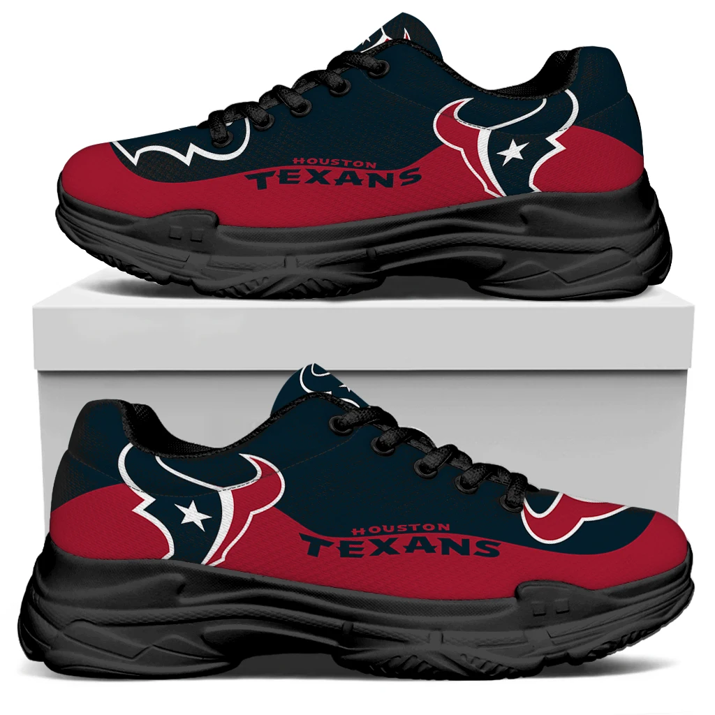1MOQ Manufacturer Trademark Texans American Football Team Hard-Wearing Shoes Fasion Sport Sneaker Women And Men Running Casual Shoes