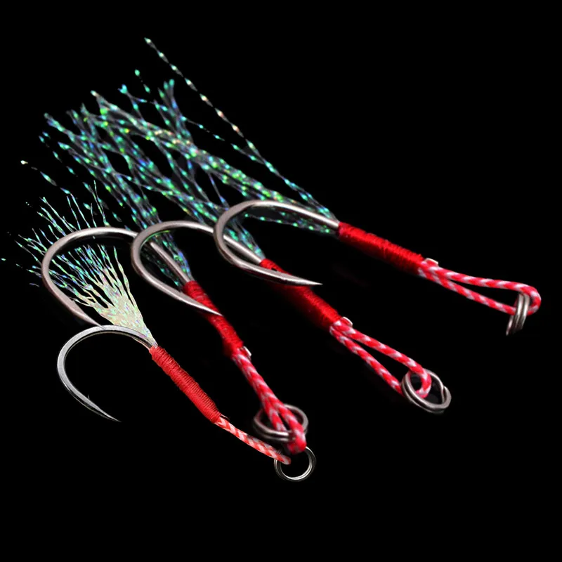 High Quality All Sizes High Carbon Steel Anti Corrosion Hard Fishhooks  Jigging Hook fishing assist hooks