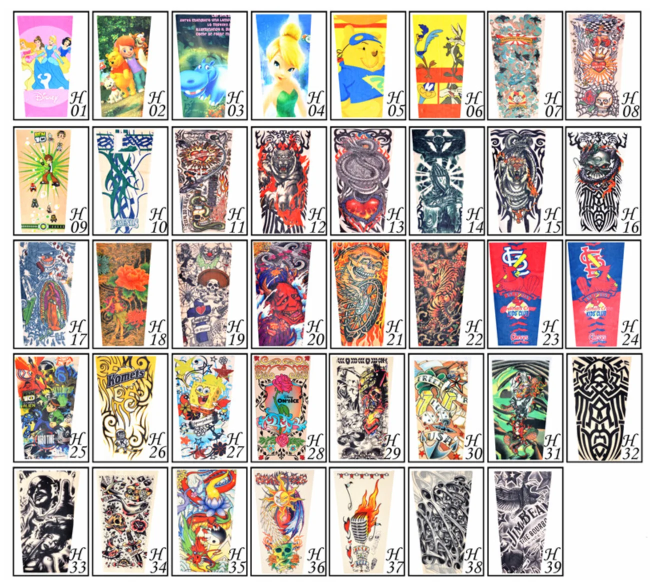 Children Tattoo Arm Sleeves Fashion Design Child Nylon Stretchy Kids Temporary Tattoo arm Sleeves Leg Tattoo Stockings for kids