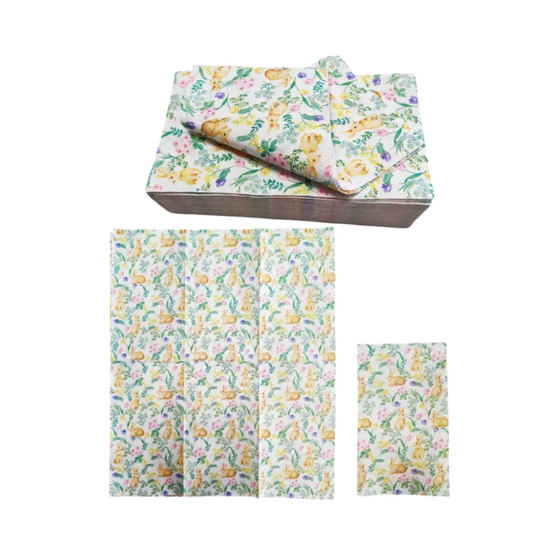 Factory customized 3-layer printed napkins high-quality Christmas napkins