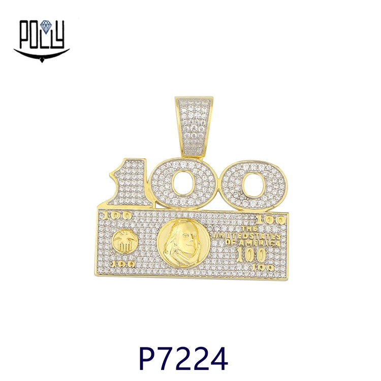 Новейшая бижутерия bing на заказ кулон 100 долларов Муассанит хип-хоп ювелирные изделия