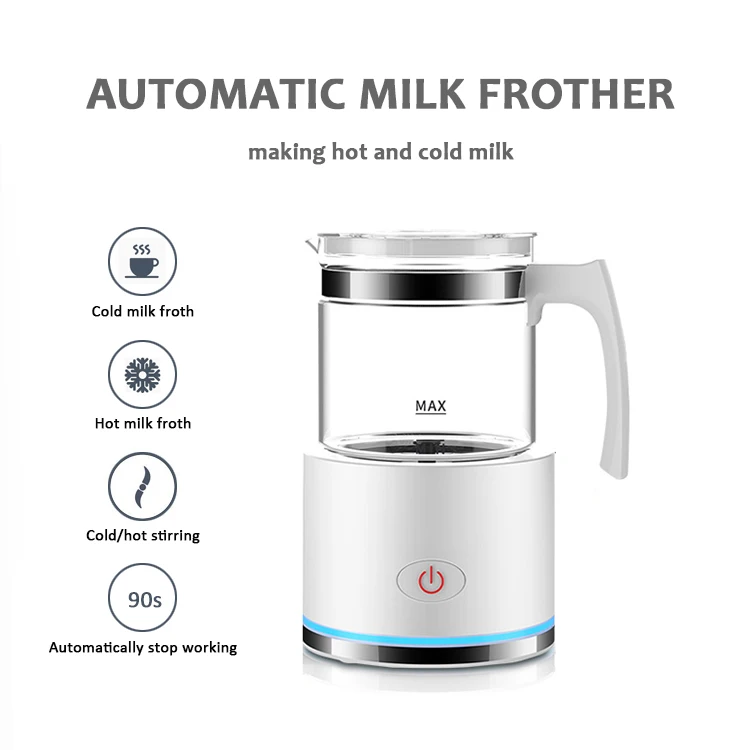 Factory Price Electric Coffee Milk Foamer Warmer Automatic Magnetic Drive Glass Milk Frother
