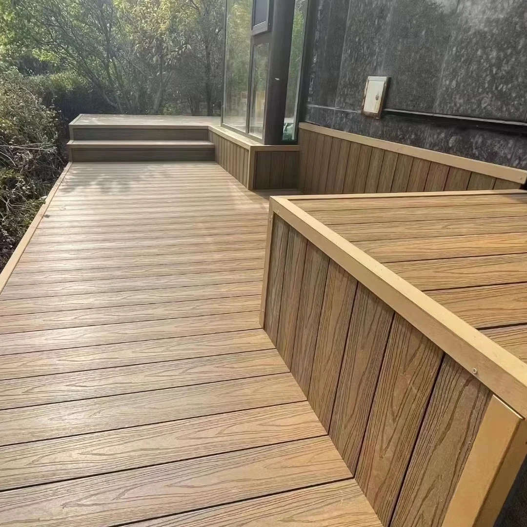 Waterproof 10 years quality guarantee Facade Panel outdoor wpc decking for swimming pools/ laking pools