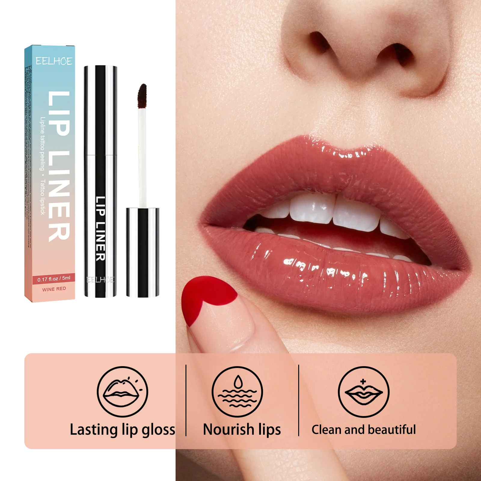 Eelhoe Cosmetic Lip Liner Best Selling Long Lasting Waterproof Lip Liner Pencil Private Label  peel-off Lipliner