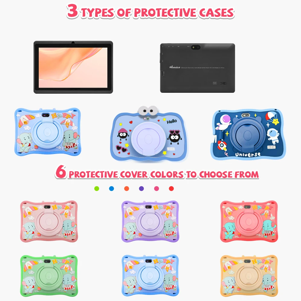 Wholesale Custom 7 Inch Tablets Children Pre-Installed Education APP 1024*600 Resolution 5G WIFI Tablet For Kids