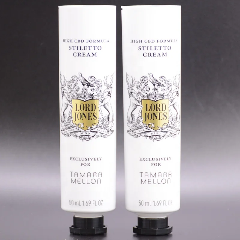 Factory direct supply 50ml empty tube white aluminum laminated tube cosmetic packaging with black cap