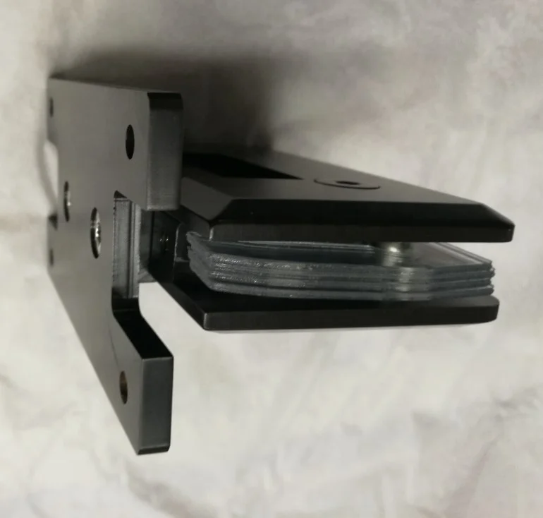 Frameless Brush nickel brass  standard glass  shower door  hinge  A016H Pinnacle 037 Series with Wall Mount H Back Plate