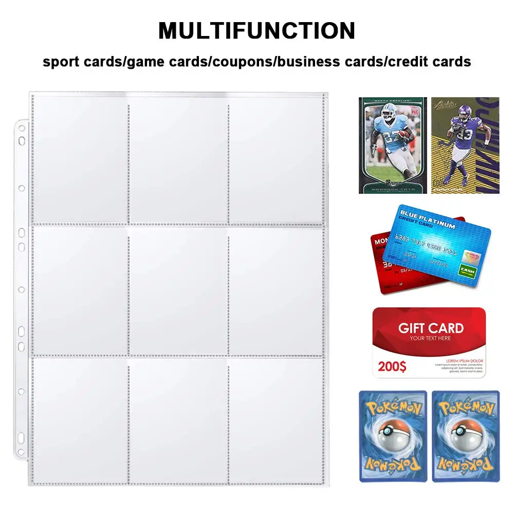 9-Pocket 540 Cards Double Sided Pages Transparent Folder Binder Poke Mon Trading Card Sleeves Holder for Pokemon Photocards