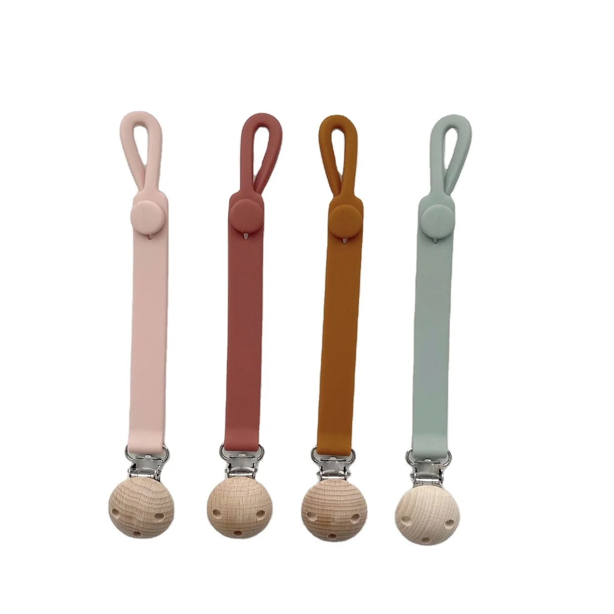 Wholesale Baby Product Silicone Pacifier Teething Clip Good Toughness Silicone Baby Teether Clip Standard BPA Free Silicon 50pcs