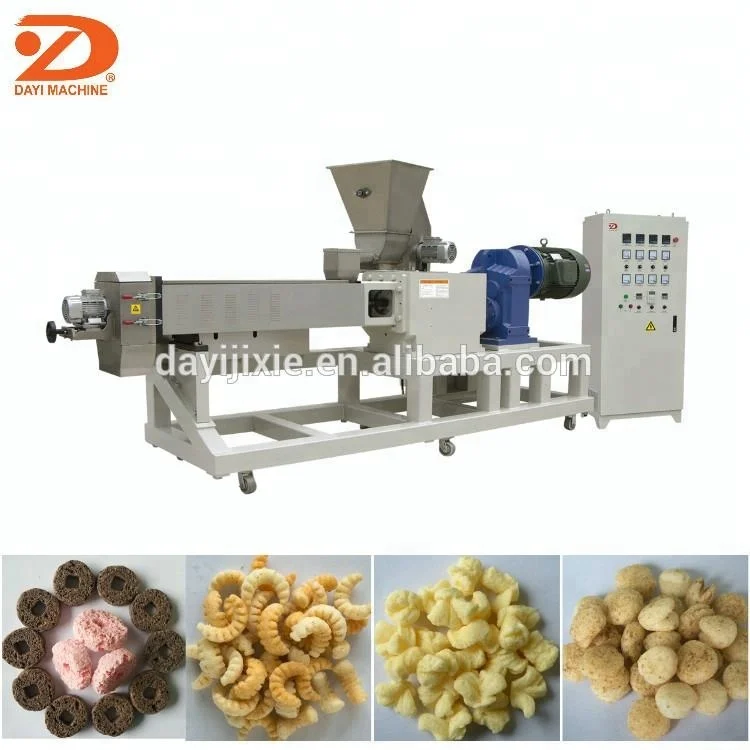 snack food extruder puffed snack machinery puffed food machine rice based puffed snacks processing machine