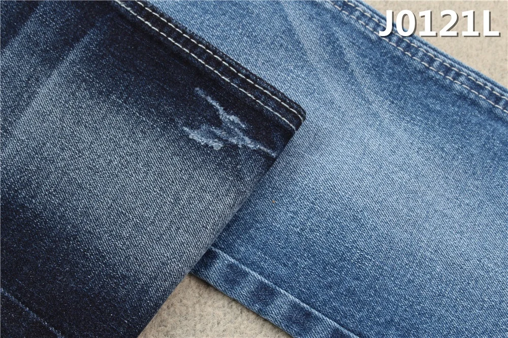 light slub open end yarn  jeans denim fabric 98%cotton 2% spandex stretch roll fabric