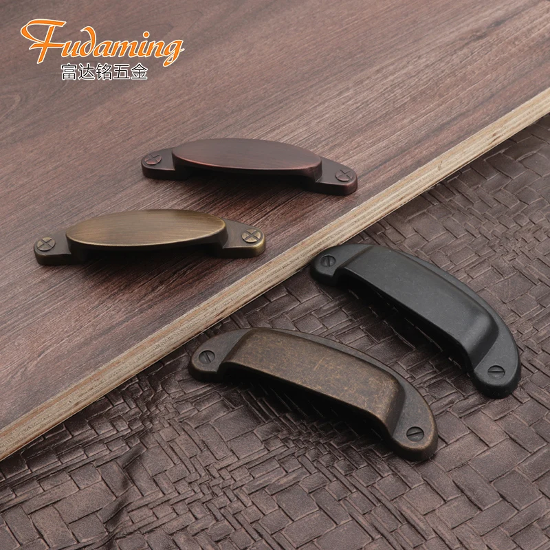 
FUDAMING vintage shell-shaped hardware handle for home furniture cabinet door 7182 