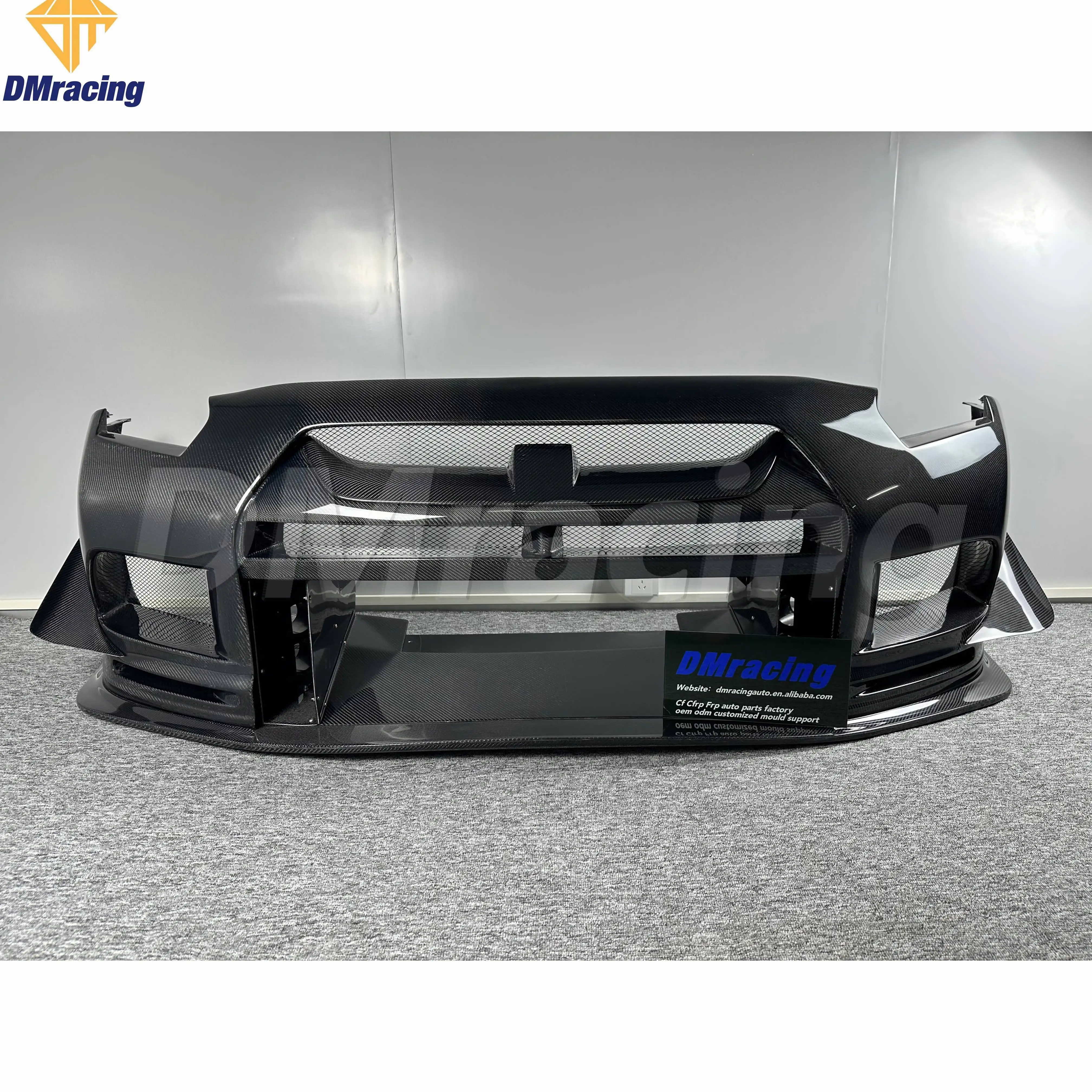 TOP RACING STYLE FULL CARBON FIBER FRONT BUMPER BODY KIT FOR NISSAN GTR R35 2008-2016