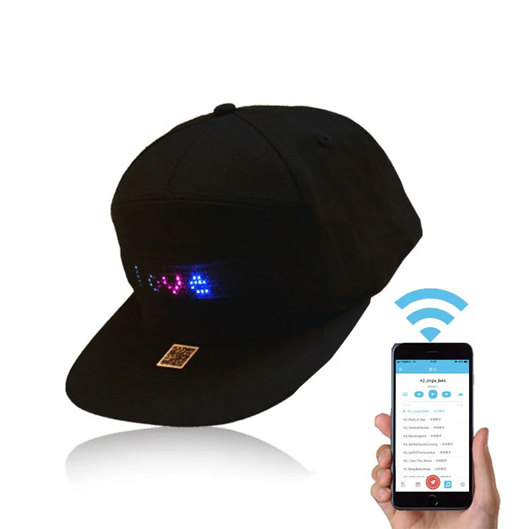 Высокая яркость программируемая рэйв-шляпа с Bluetooth дисплеем сообщений бейсбольная шляпа для вечеринки Рождество Хэллоуин