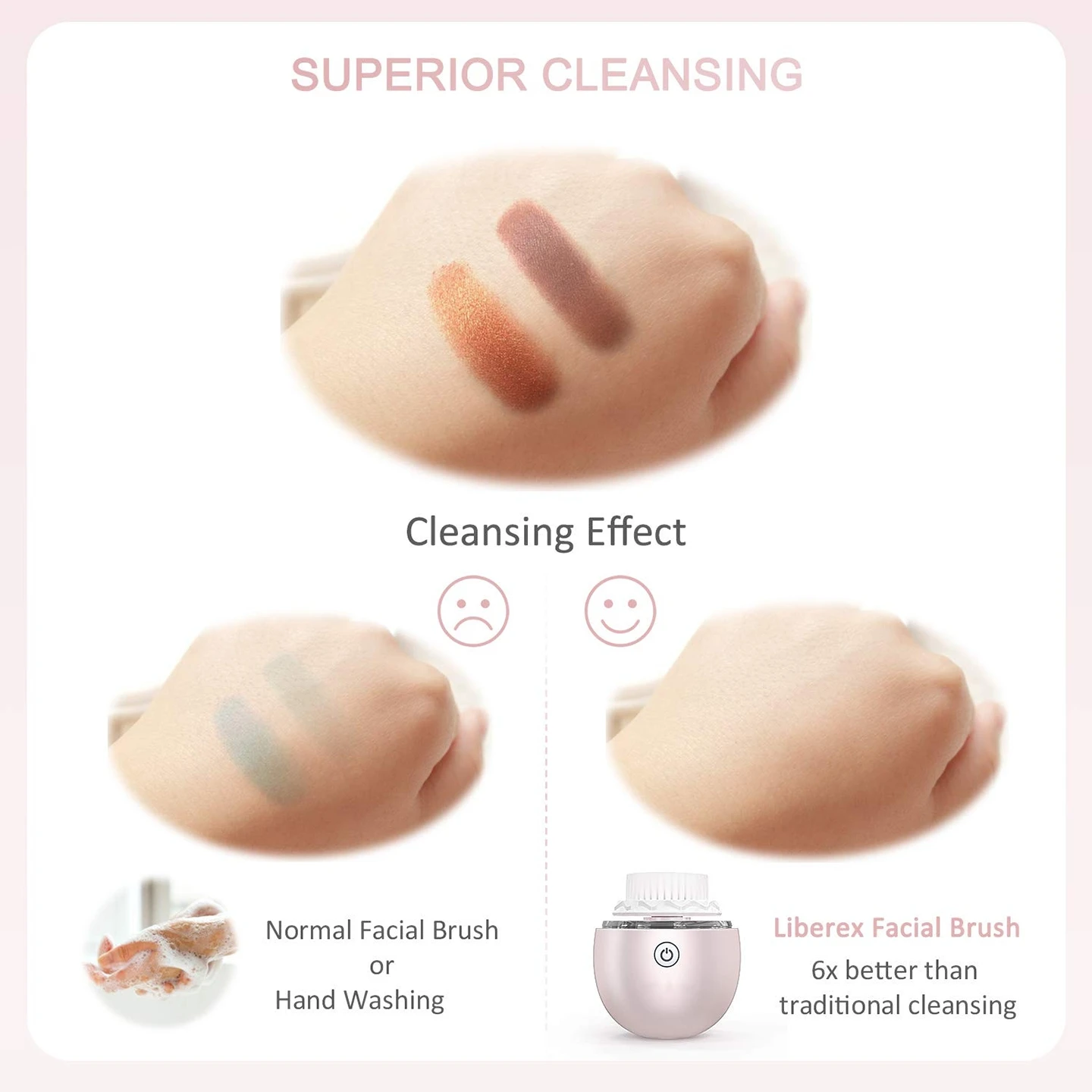
2020 Updating IPX 7 Waterproof Electric Facial Brush Silicone Soft Pore Facial Cleansing brush cleaner With Massage Function 