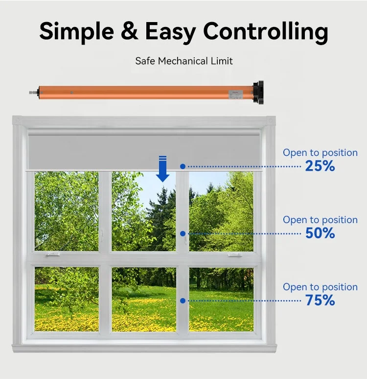 Tuya Motorized AC Tubular Motor Shutter Lithium Battery Drive for blinds