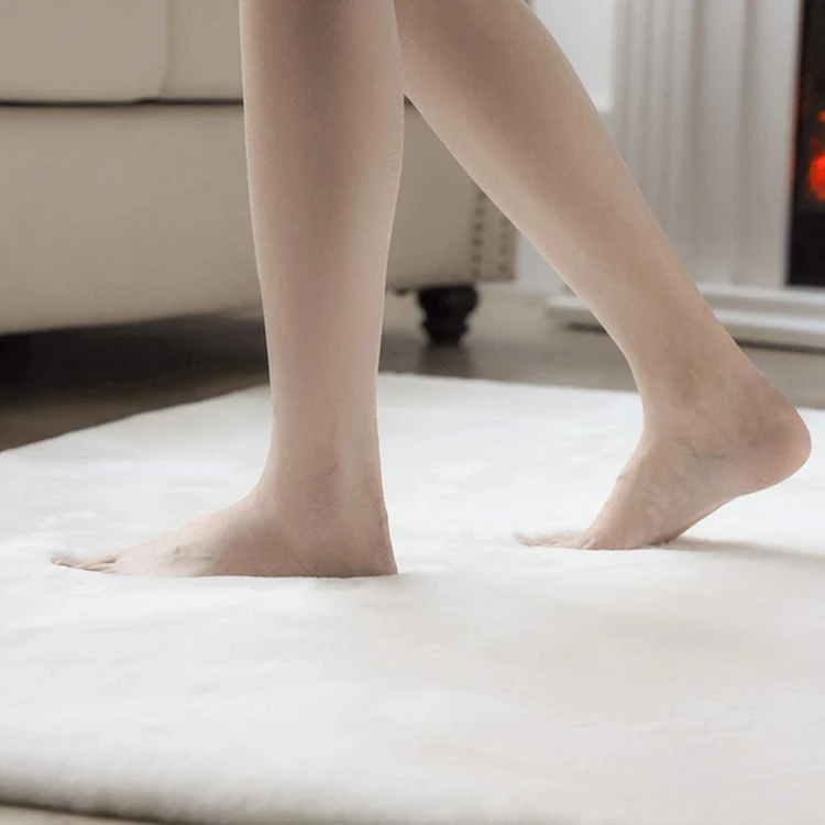 Customized Square New Pure White Bedroom Living Room Big Shaggy Area Faux Fur Carpets Modern Rectangle Indoor Solid Kilim