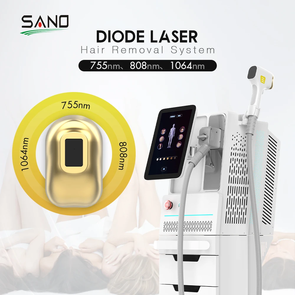 Laser Hair Removal Diode 808 Hair Removal Portable 3 Wavelengths 755 808 1064 For Permanent Hair Removal