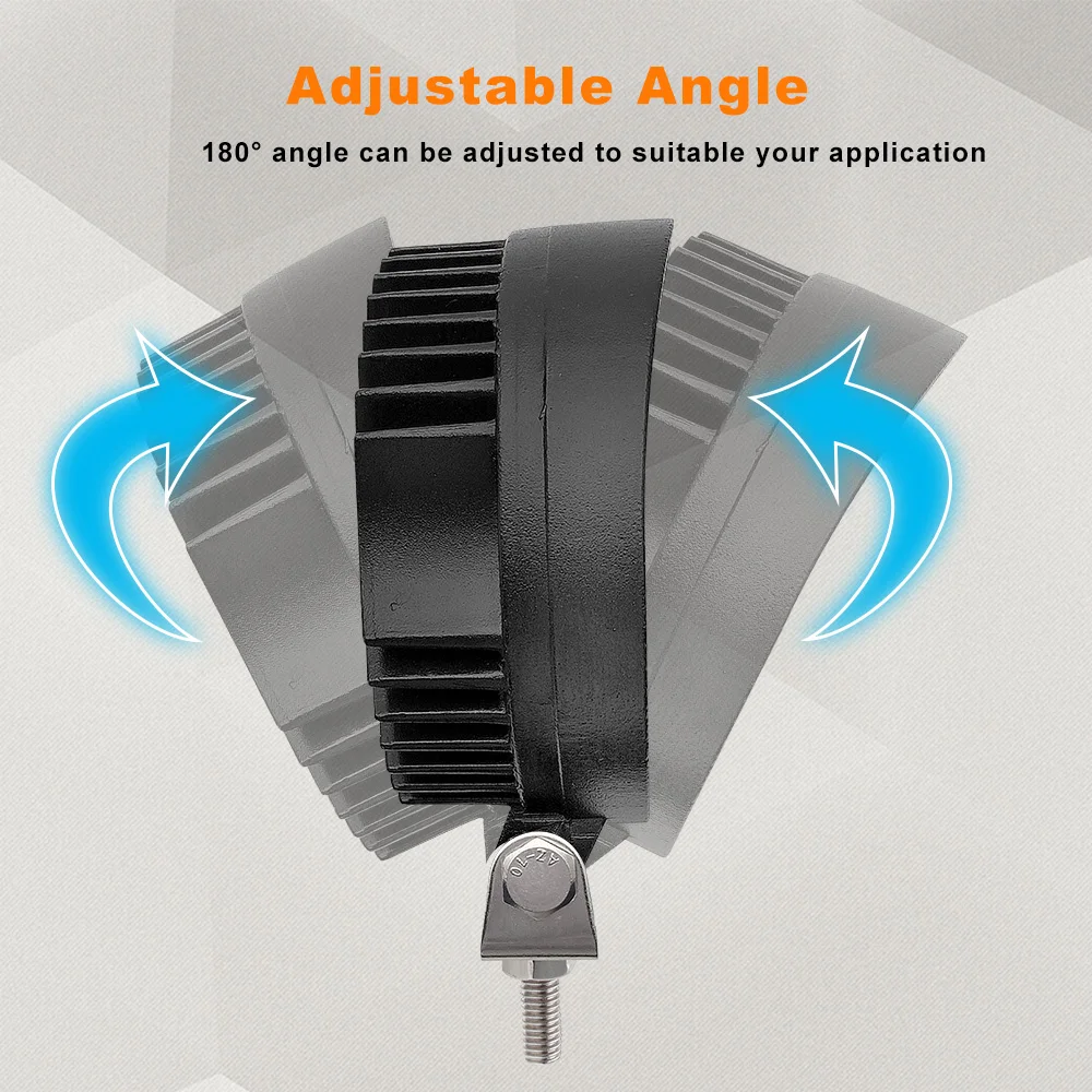 Easy To Install 3000Lm Round 12V 3000K Amber Angle Eyes 45W Truck 4X4 Led Auxiliary Driving Lights
