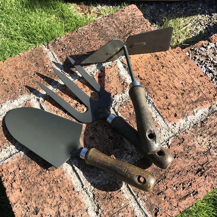 one99 3 Pieces Wooden Garden Tools Set Hand Trowel Hoe Fork