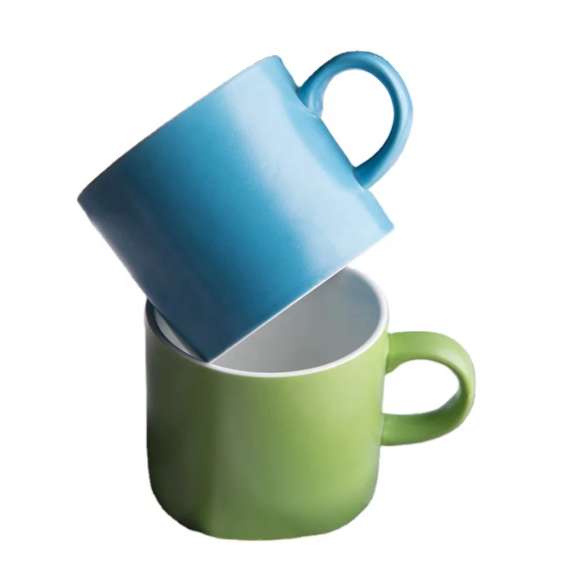 Matte color ceramic candy cups kitchen water coffee mugs kalong hall household ceramic straight cups with custom logo engraved