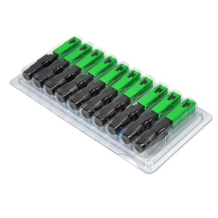 SC Adapter Fiber Optic Drop Cable Fast Connector With T type FTTH Single mode Small Component Conector Mechanical Adaptor