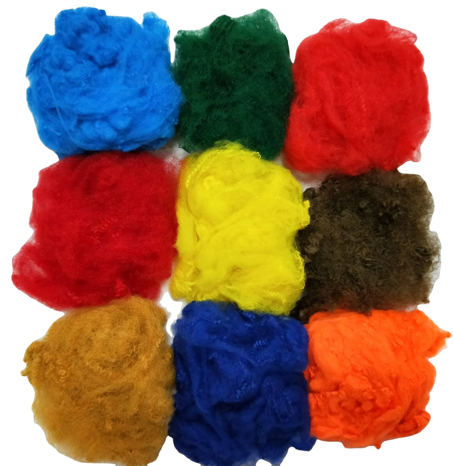 dope dyed any color regenerated polyester short fibre for spinning use