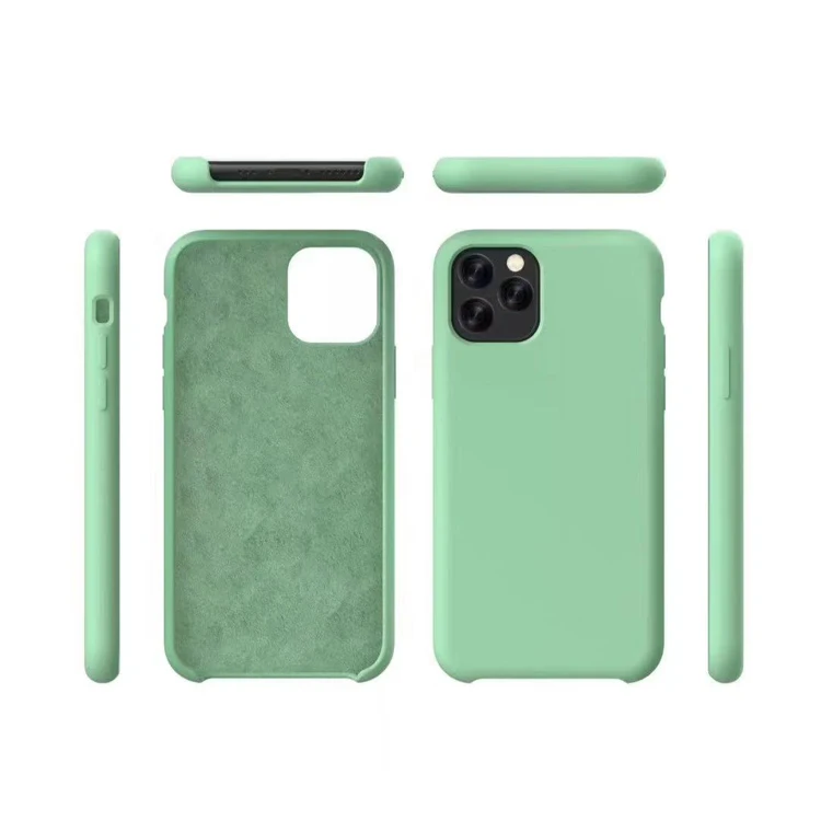 
Anti scratch fabric high quality liquid silicone mobile cell phone cover case for iphone 11 