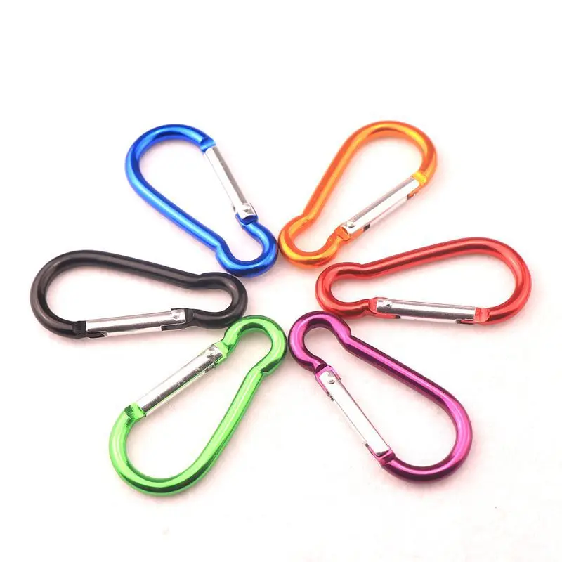 Hot sale 50mm colorful carabiner affordable high quality modern design carabiner clips for bottle bags and chargers