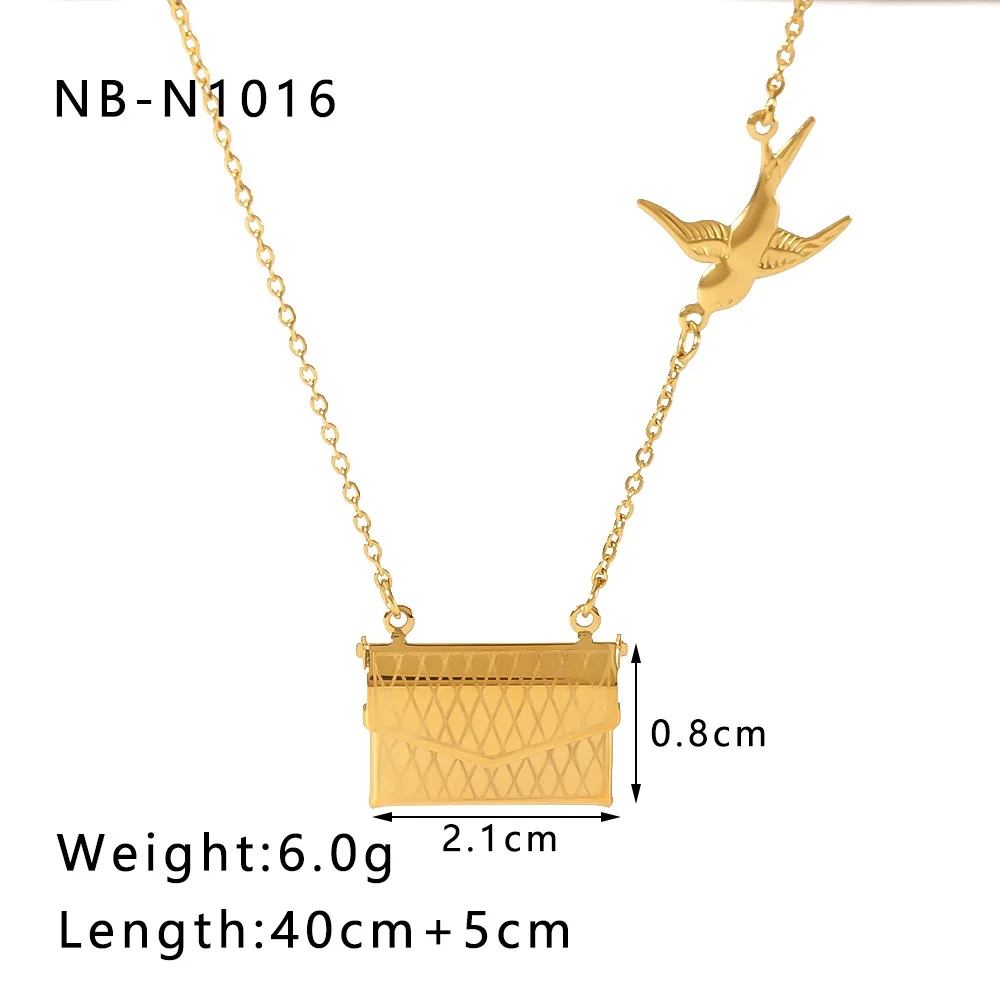 Fanyue Hot Sale Am Waterproof Jewelry  Book Heart Openable Locket 18K Real Gold Stainless Steel Envelope Necklace For Women 2024