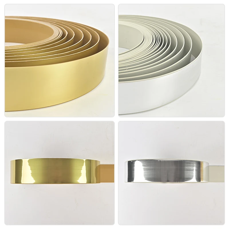 Wholesale 3M Furniture Decorative Plastic Strips Decorative Sofa ABS Edge Strip Trim Chrome Golden Silver PVC Edge Banding Tape