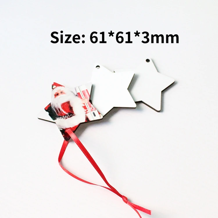 Professional Source Factory Wholesale Blank Hanging Decoration Sublimation MDF Christmas Ornaments