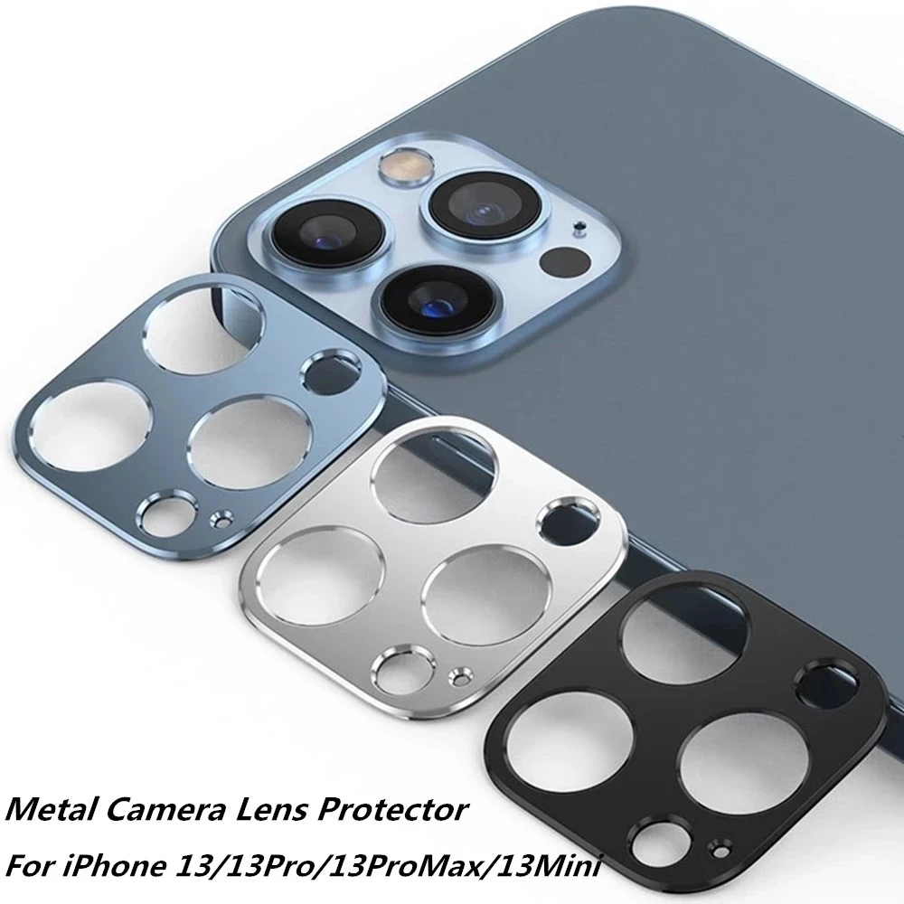 For iPhone 13 Metal Camera Lens Cover For iPhone 13 Pro 12 11 Pro Max Mini Case Back Aluminum metal camera lens protector