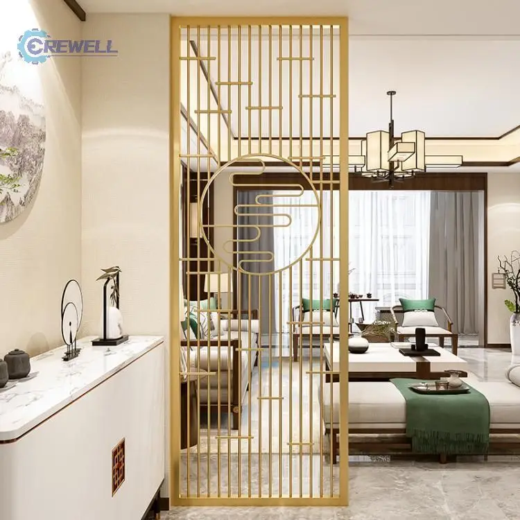 Buy discount make a room mild steel antique copper satin hollow out room divider for residential